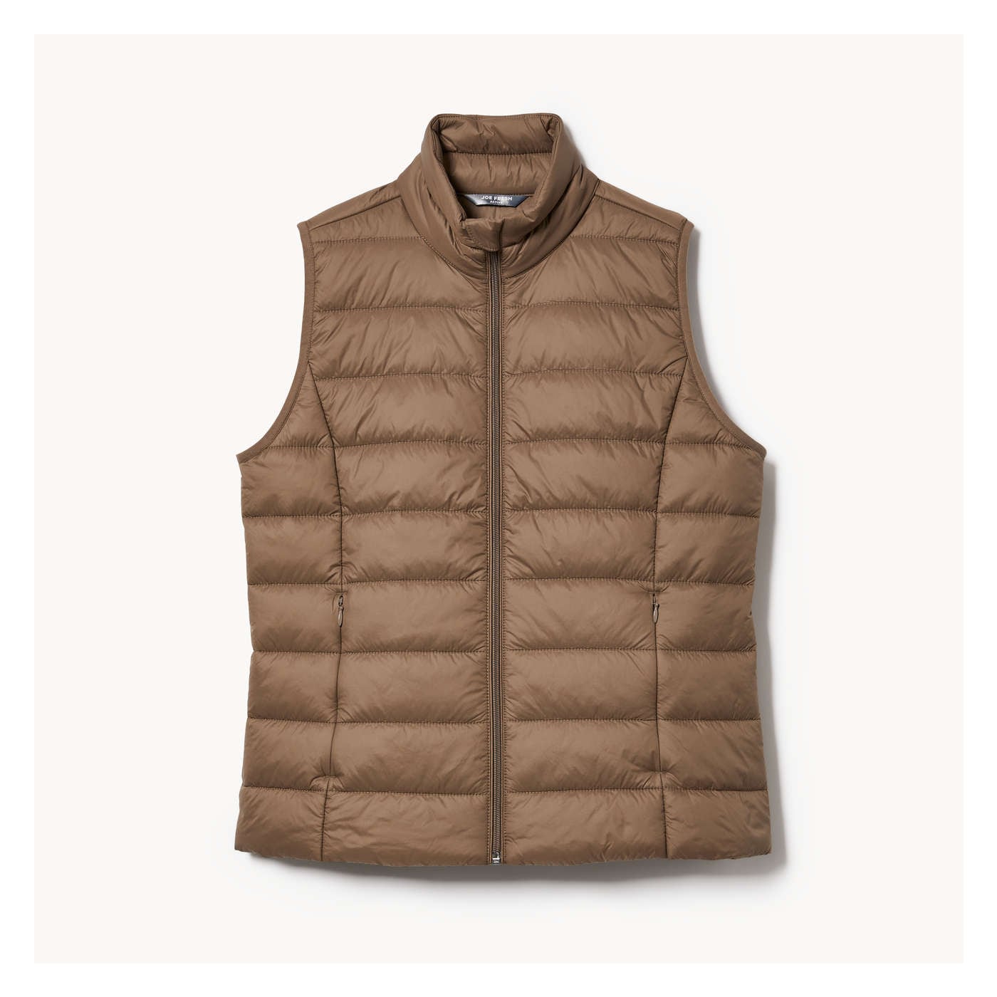 Puffer Vest with PrimaLoft in Khaki Brown from Joe Fresh